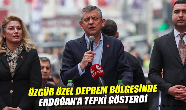 Özgür Özel deprem bölgesinde: Erdoğan'a tepki gösterdi