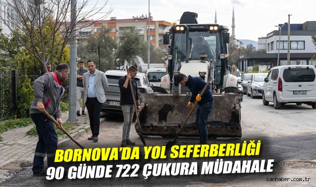 Bornova'da yol seferberliği 90 günde 722 çukura müdahale