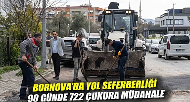 Bornova'da yol seferberliği 90 günde 722 çukura müdahale