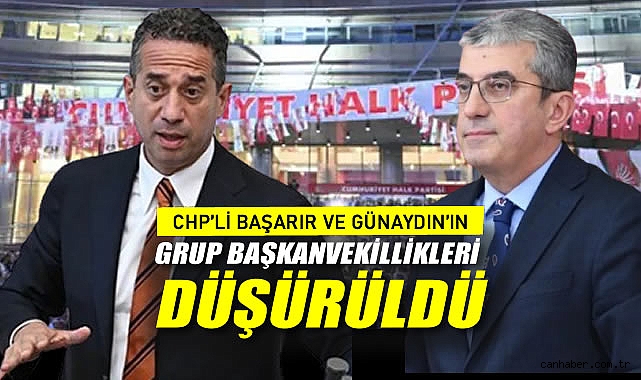 CHP'li Başarır ve Günaydın'ın Grup Başkanvekillikleri Düşürüldü